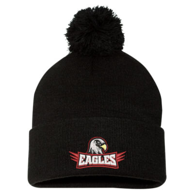 12" Pom-Pom Cuffed Beanie (Embroidered Logo) Thumbnail