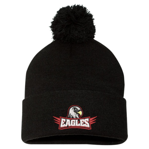 12" Pom-Pom Cuffed Beanie (Embroidered Logo) Thumbnail